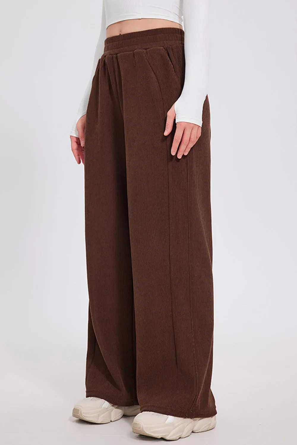 Basic Bae Elastic Waist Wide Leg Pants sold by Charming Charlie product image thumbnail 5