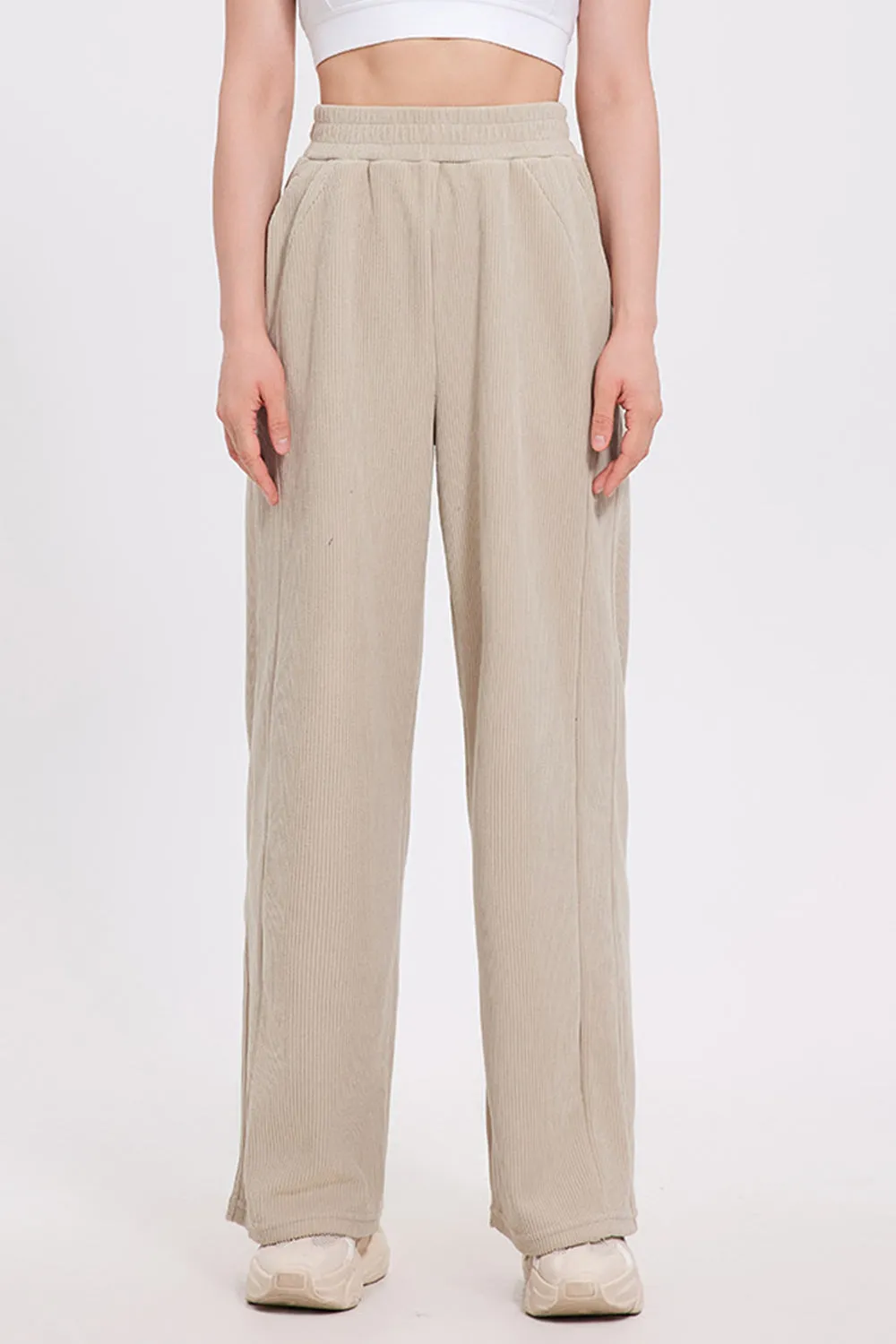 Basic Bae Elastic Waist Wide Leg Pants sold by Charming Charlie product image thumbnail 3
