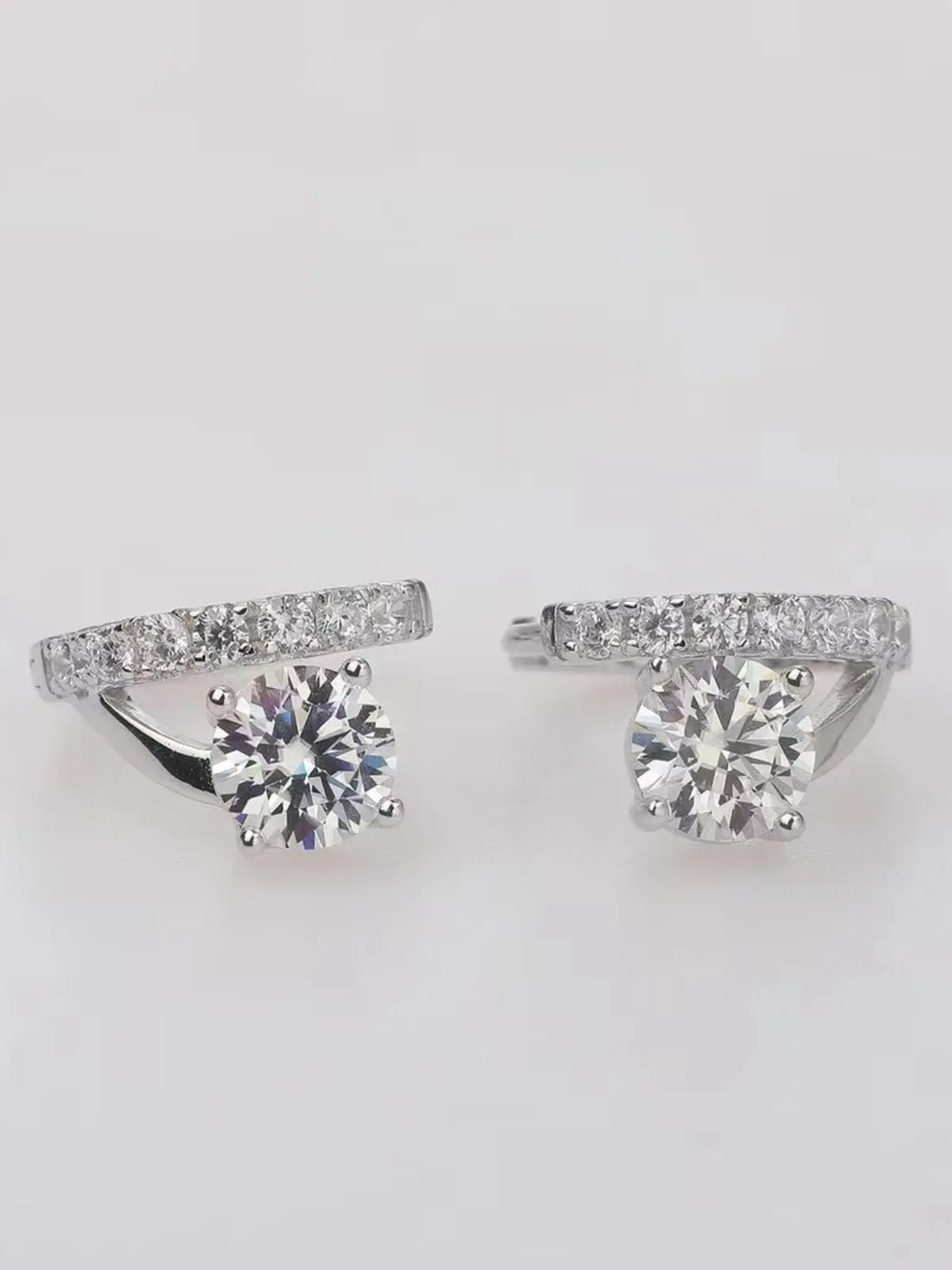 2 Carat Moissanite 925 Sterling Silver Huggie Earrings sold by Charming Charlie product image thumbnail 3