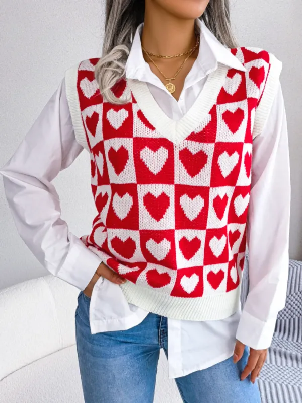 Heart V-Neck Sweater Vest sold by Charming Charlie