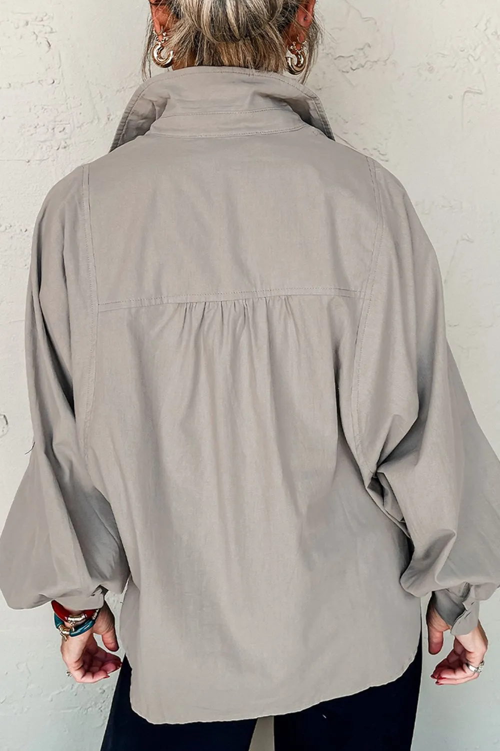 Button Down Collared Neck Long Sleeve Shirt sold by Charming Charlie product image thumbnail 4