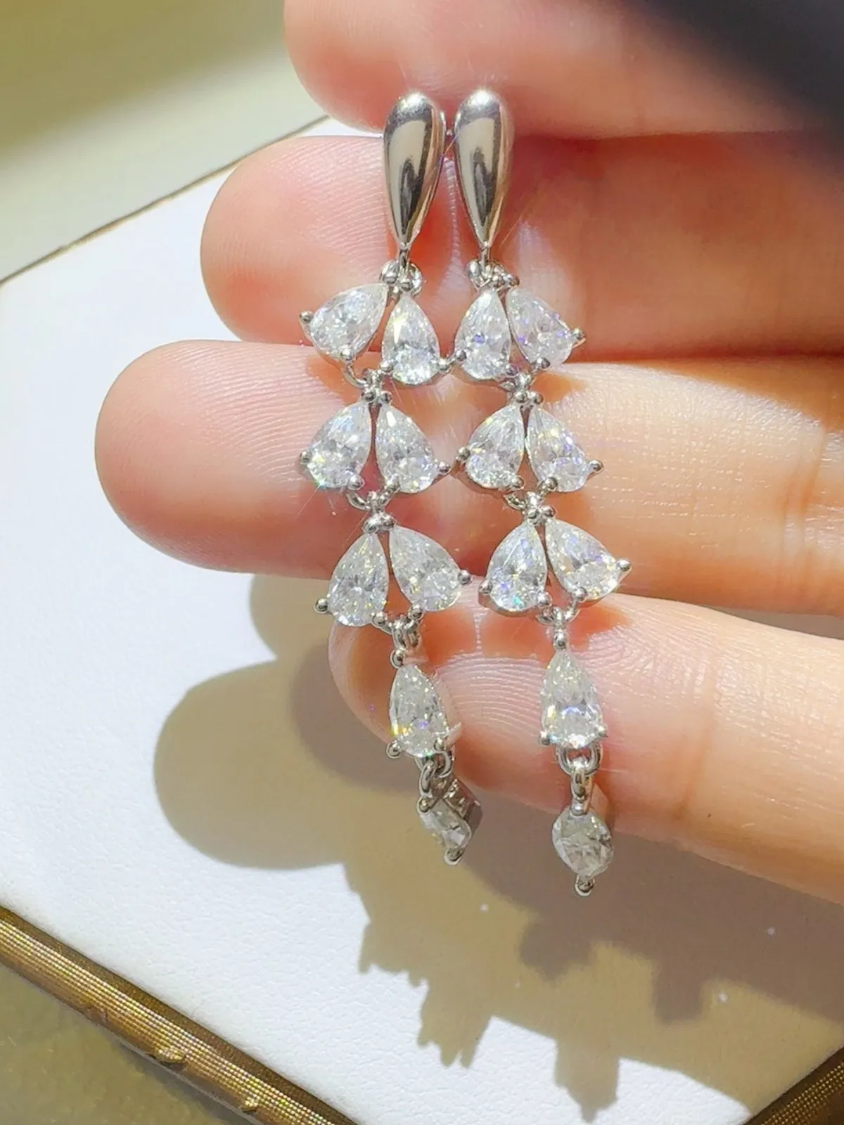 6 Carat Moissanite 925 Sterling Silver Bar Earrings sold by Charming Charlie product image thumbnail 4