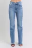 Judy Blue Full Size Raw Hem High Rise Bootcut Jeans sold by Charming Charlie