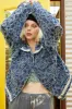POL Flower Textured Raw Hem Long Sleeve Denim Jacket sold by Charming Charlie