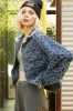 POL Flower Textured Raw Hem Long Sleeve Denim Jacket sold by Charming Charlie
