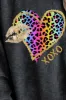Leopard Heart Drop Shoulder Long Sleeve Sweatshirt sold by Charming Charlie