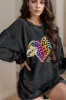 Leopard Heart Drop Shoulder Long Sleeve Sweatshirt sold by Charming Charlie