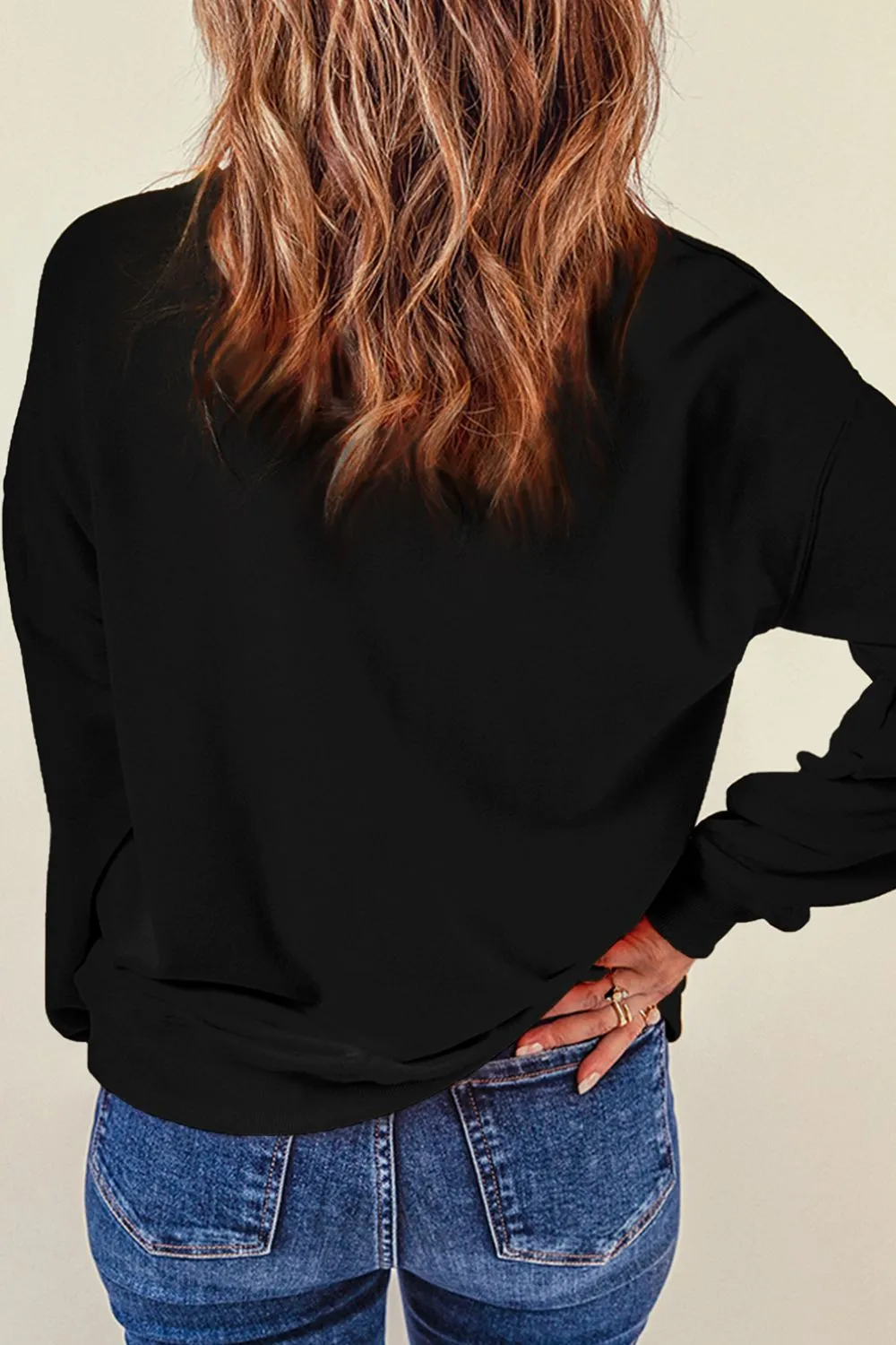 Rhinestone LOVE Round Neck Long Sleeve Sweatshirt sold by Charming Charlie product image thumbnail 4