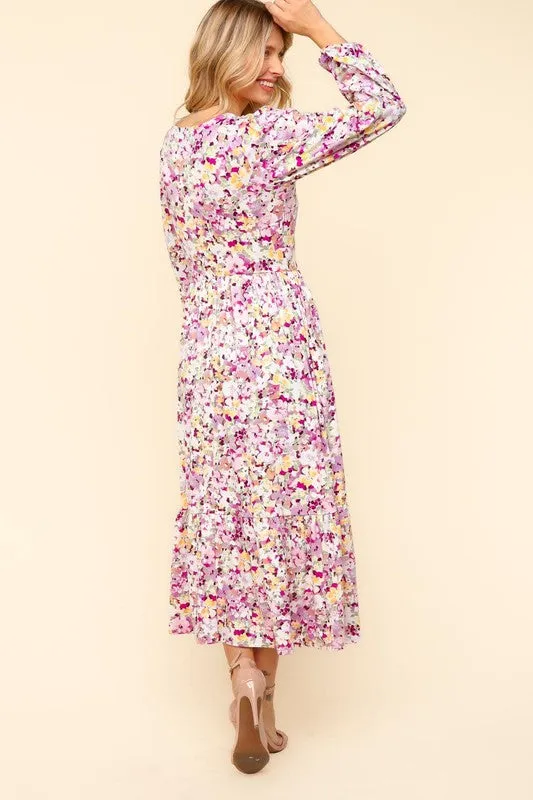 Haptics Full Size Floral V-Neck Long Sleeve Dress with Side Pockets sold by Charming Charlie product image thumbnail 2