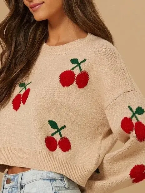 Cherries Knit Sweater sold by Charming Charlie