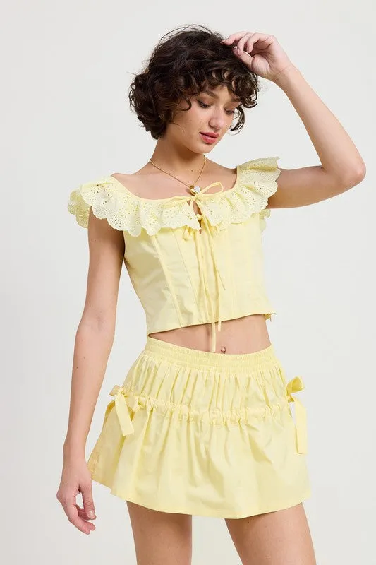 MNII RUCHED POPLIN MINI SKIRT sold by Charming Charlie product image thumbnail 4