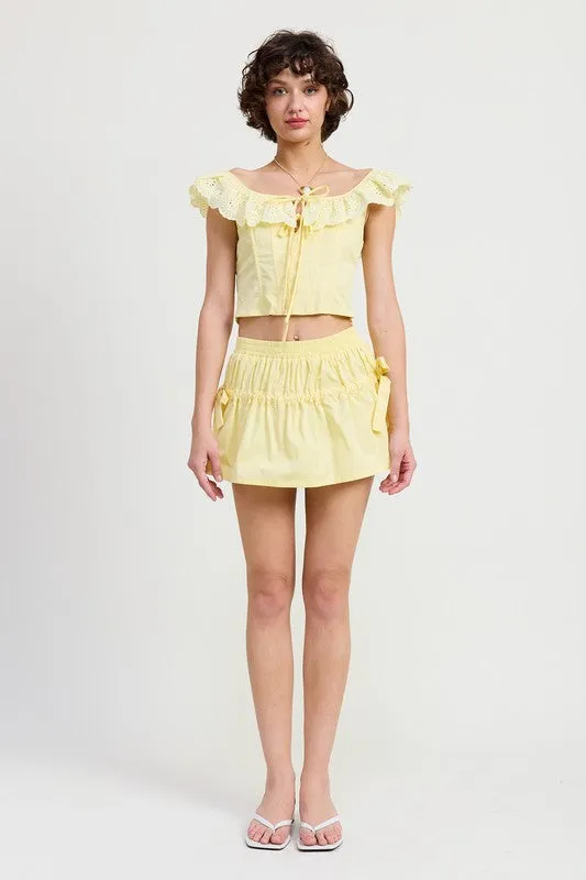 MNII RUCHED POPLIN MINI SKIRT sold by Charming Charlie product image thumbnail 3