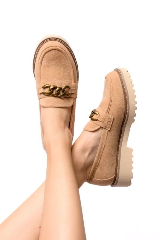 Literally Loafers in Camel Faux Suede sold by Charming Charlie