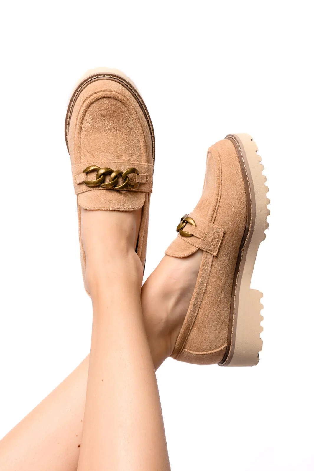 Literally Loafers in Camel Faux Suede sold by Charming Charlie