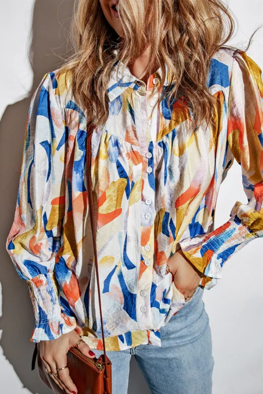 Contrast Button Up Long Sleeve Shirt sold by Charming Charlie