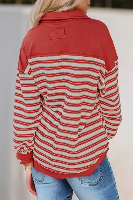 Collared Button Drop Shoulder Oversized Blouse sold by Charming Charlie product image thumbnail 5