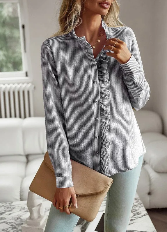 Women's Long Sleeve High Neck Blouse sold by Charming Charlie product image thumbnail 3