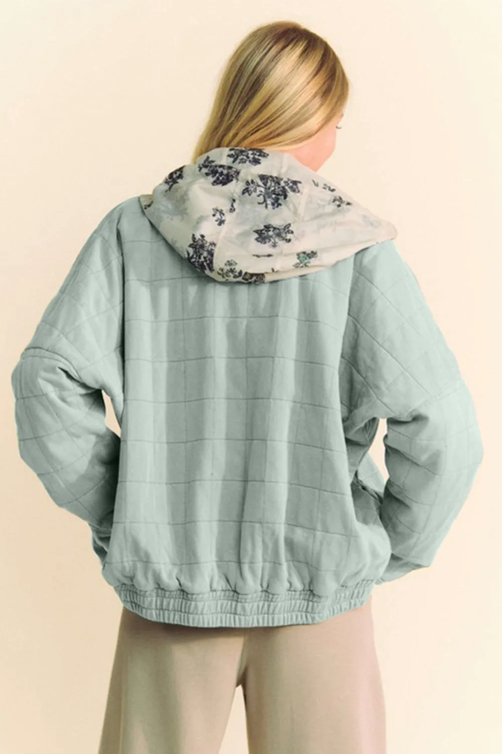 Davi & Dani Quilted Zip Up Dropped Shoulder Jacket sold by Charming Charlie product image thumbnail 2