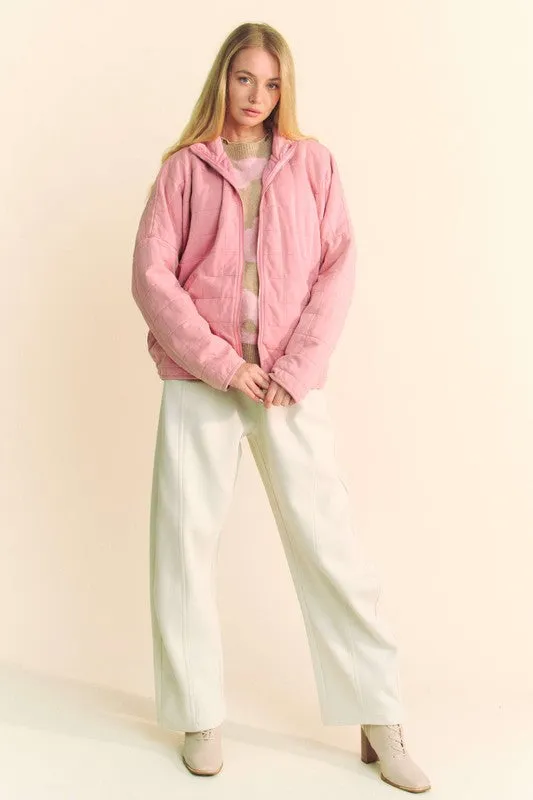 Davi & Dani Quilted Zip Up Dropped Shoulder Jacket sold by Charming Charlie product image thumbnail 3