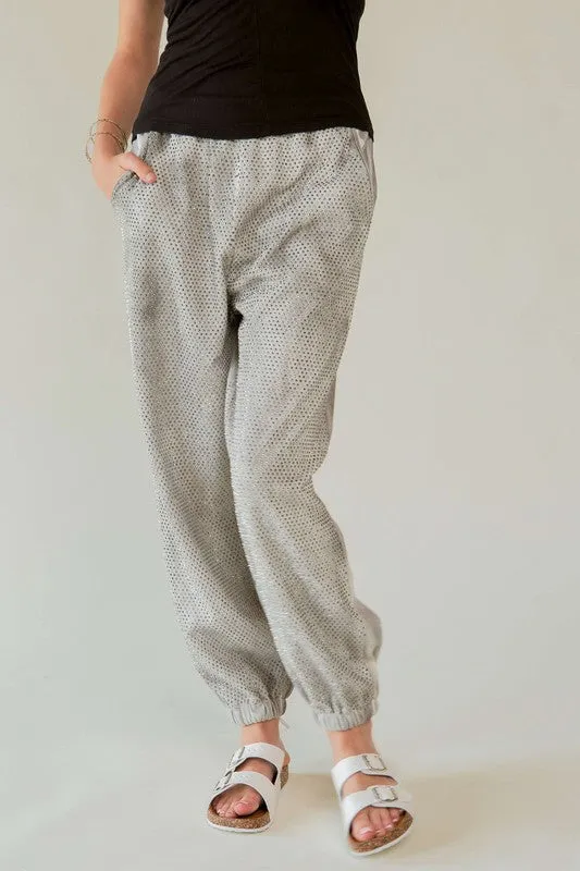 Davi & Dani Rhinestone Elastic Waist Joggers sold by Charming Charlie product image thumbnail 4
