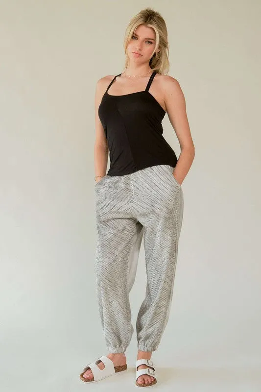 Davi & Dani Rhinestone Elastic Waist Joggers sold by Charming Charlie product image thumbnail 5