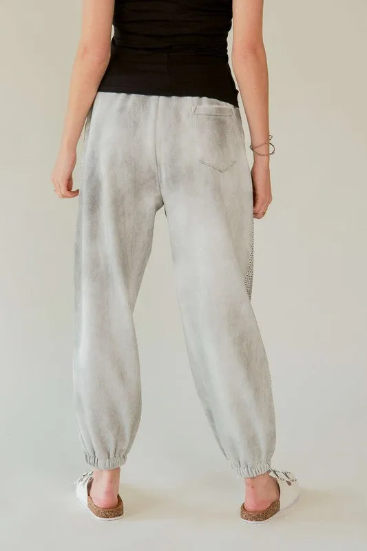 Davi & Dani Rhinestone Elastic Waist Joggers sold by Charming Charlie product image thumbnail 2