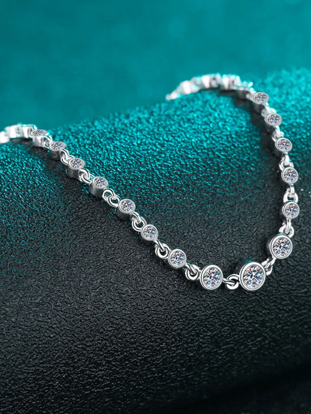 925 Sterling Silver Inlaid Moissanite Bracelet sold by Charming Charlie product image thumbnail 4