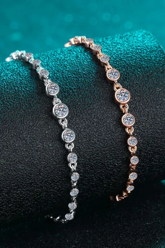 925 Sterling Silver Inlaid Moissanite Bracelet sold by Charming Charlie