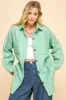 Davi & Dani Curved Hem Heathered Dropped Shoulder Shacket sold by Charming Charlie