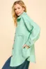 Davi & Dani Curved Hem Heathered Dropped Shoulder Shacket sold by Charming Charlie