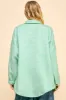 Davi & Dani Curved Hem Heathered Dropped Shoulder Shacket sold by Charming Charlie