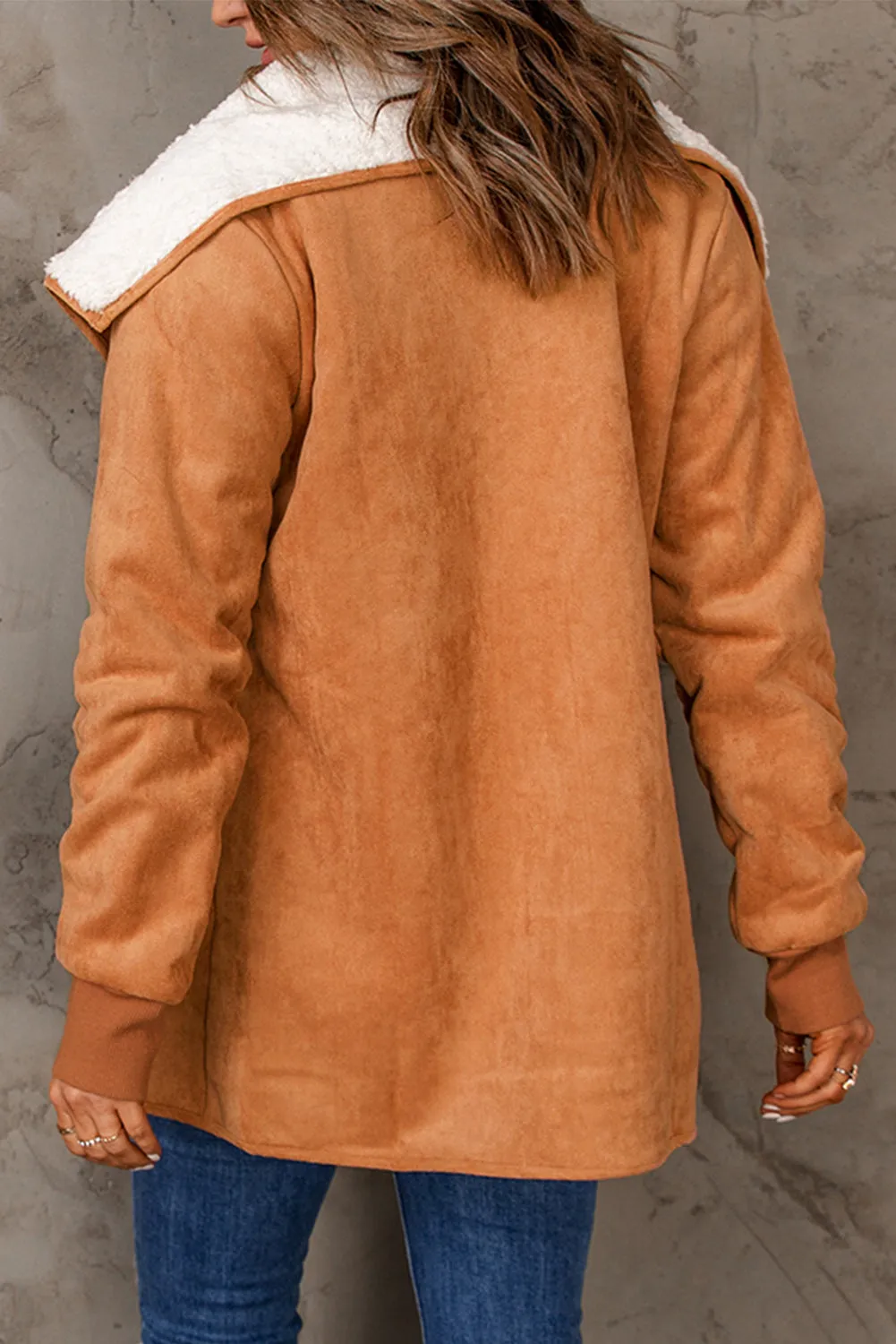 Open Front Long Sleeve Sherpa Jacket sold by Charming Charlie product image thumbnail 4