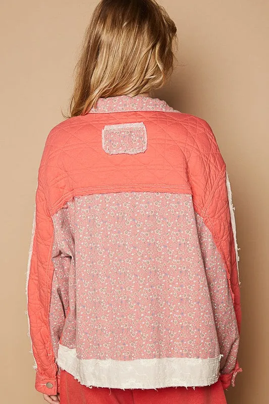 POL Floral Patchwork Zip Up Long Sleeve Jacket sold by Charming Charlie product image thumbnail 2