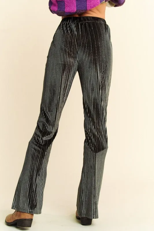 Davi & Dani Elastic Waist Knit Flare Pants sold by Charming Charlie product image thumbnail 2