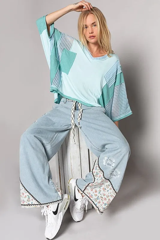 POL High-Low Contrast V-Neck Top sold by Charming Charlie product image thumbnail 4