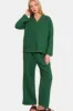 Zenana Quilted Button Up Long Sleeve Top and Pants Lounge Set sold by Charming Charlie