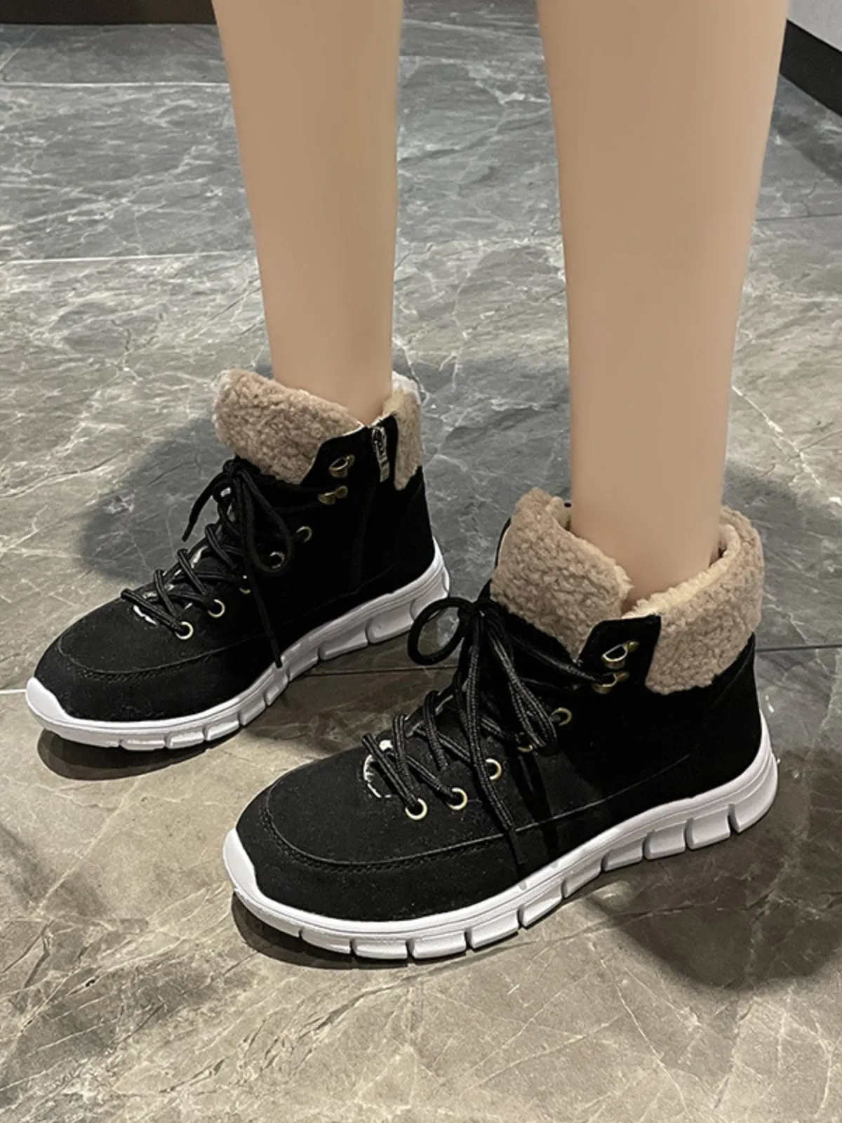 Suede Faux Fur Round Toe Boots sold by Charming Charlie product image thumbnail 2