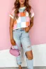 Contrast Plaid Round Neck Cap Sleeve Sweater sold by Charming Charlie