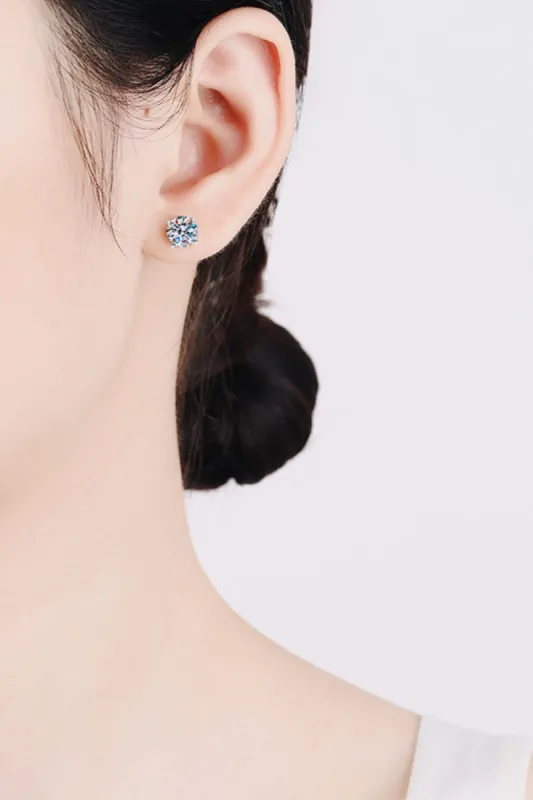 1 Carat Moissanite 925 Sterling Silver Stud Earrings sold by Charming Charlie