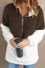 Color Block Half Zip Long Sleeve Fuzzy Sweatshirt sold by Charming Charlie