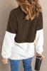 Color Block Half Zip Long Sleeve Fuzzy Sweatshirt sold by Charming Charlie