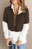 Color Block Half Zip Long Sleeve Fuzzy Sweatshirt sold by Charming Charlie