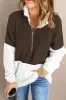 Color Block Half Zip Long Sleeve Fuzzy Sweatshirt sold by Charming Charlie