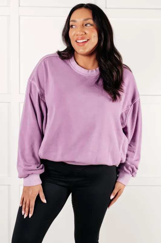 Beyond the Basics Pullover in Violet sold by Charming Charlie