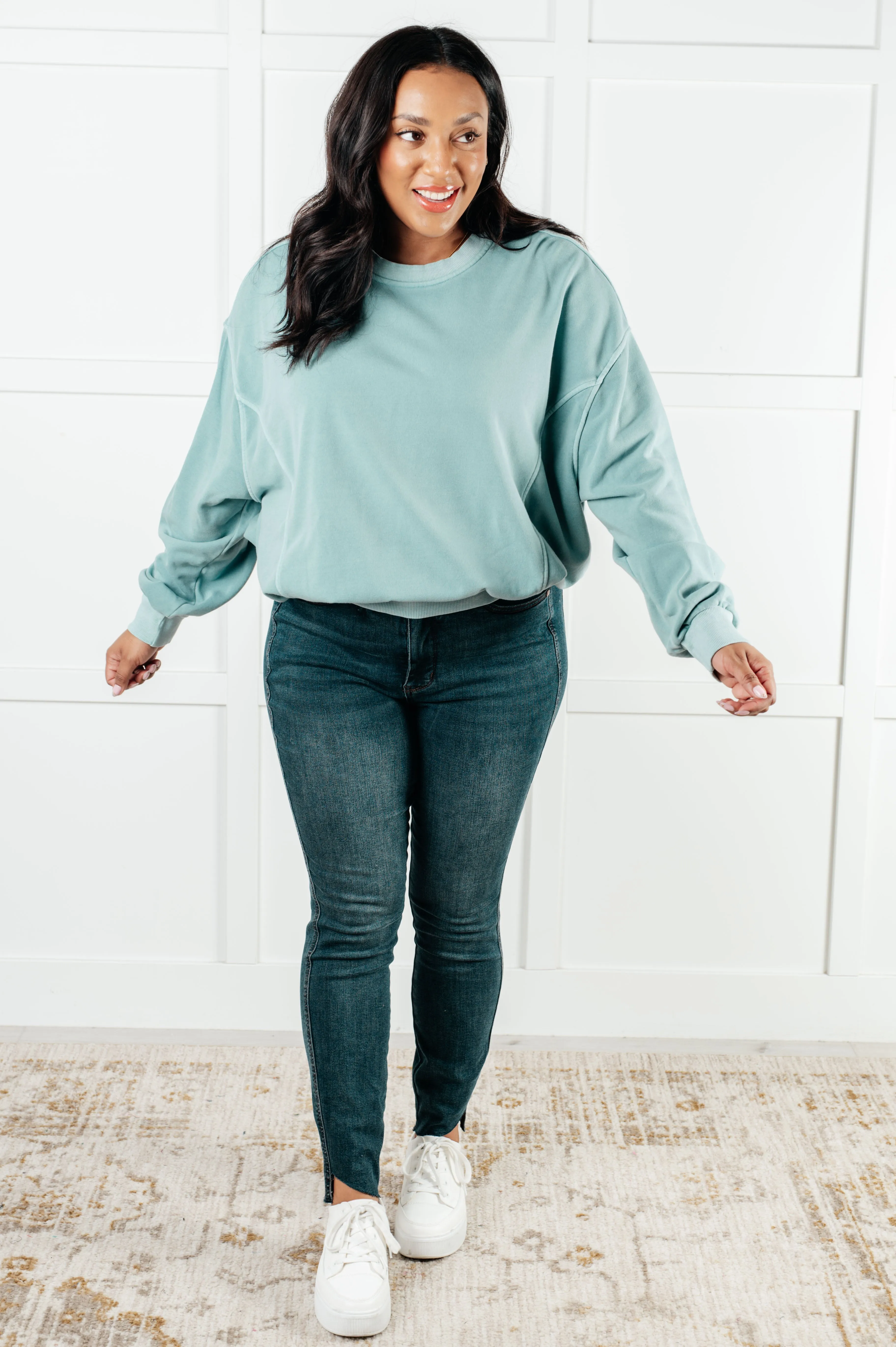 Beyond the Basics Pullover in Blue Grey sold by Charming Charlie product image thumbnail 3