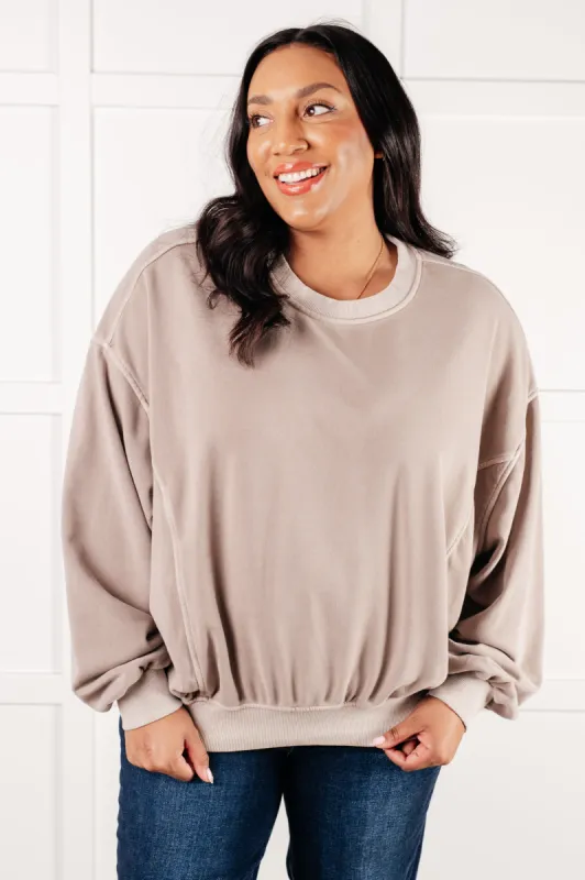 Beyond the Basics Pullover in Ash Mocha sold by Charming Charlie