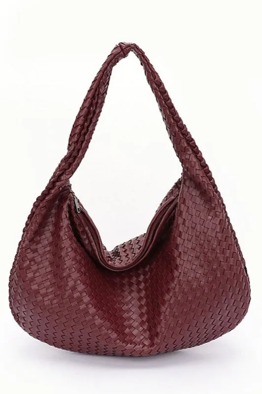 Weaved Faux Leather Soft Shoulder Bag sold by Charming Charlie