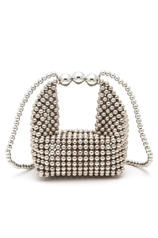 Petite Pearl Braided Top Handle Clutch Bag sold by Charming Charlie