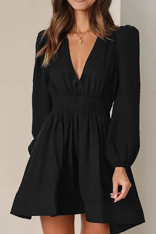 V neck long sleeve dress sold by Charming Charlie product image thumbnail 4