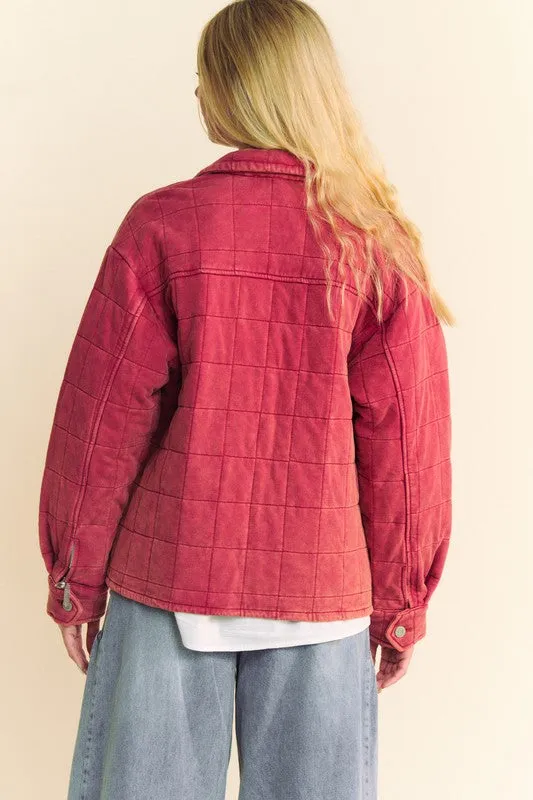 Davi & Dani Quilted Button Down Shacket with Chest Pockets sold by Charming Charlie product image thumbnail 2